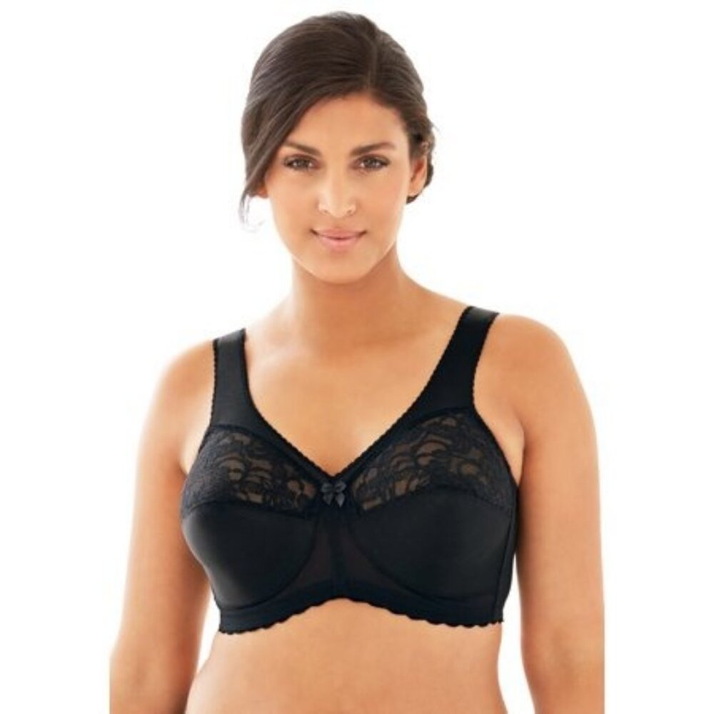 Glamorise Full Figure MagicLift Original Wireless Support Bra1000 Black 48DD